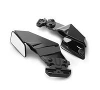 Motorcycle Winglet For Kawasaki For Ninja 250 300 400 ZX6R ZX636 ZX7R ZX9R ZX10 Motorcycle Rotating Rearview Mirror Universal Side Spoiler Side Winglet(Black)