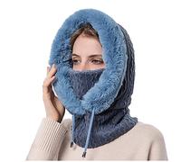 Motorcycle Winter Balaclavas For Men Ladies Faux Fur Trapper Hats Winter Thermal Hat Face Warm Windproof Outdoors Warm Headwarm Hat Neck Warmer Face Cover for Outdoor Cycling Walking Navy One Size