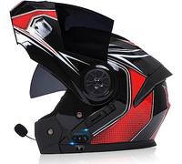 Motorcycle with Bluetooth Modular ECE Approved Helmet Full Face Flip Up Motorbike Helmet with Anti-Fog Dual Visor Crash Helmets Built-in Dual Speaker Microphone for Adult Men Women
