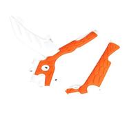 Motorcycle X Grip Frame Protection Guard Cover Compatible With EXC125 EXC200 EXC250 EXC300 EXC380 2012 2016 Dirt Bike MX Motocross Models(Orange white)