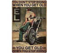Motorcycle You Can'T Stop Racing When You Get Old Cat Aluminium Metal Poster 16x12 Inch