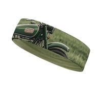 Motorcycles on Green Grass Headbands for Women & Men Sports Headband, Fits All Head Sizes, Ultra Absorbent & Non-Slip Sweatband for Running, Yoga, Gym