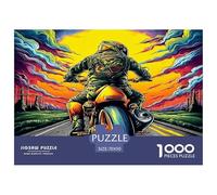 Motorcycles Under The Moonlight 1000 Piece Impossible Puzzle for Adults - Challenging Jigsaw Puzzles, Family Activity & Mind Game Gift 70x50cm/1000pcs