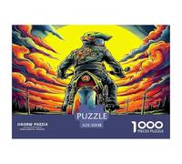 Motorcycles Under The Moonlight Jigsaw Puzzle for Adults And Teenagers, Impossible 1000 Piece Puzzle, Mindfulness & Family Fun Activity, Challenging Puzzle Game 52x38cm/1000pcs