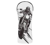 Motorcyclist is Riding Classic Bike Golf Club Head Cover Set Headcovers with Number Tag for Woods and Driver Fairway Hybrid 1 Pcs