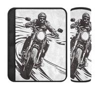 Motorcyclist is Riding Classic Bike Shoulder Strap Padding,Protects Your Neck and Shoulders,car seat Cover pad for SUV Airplane Bag funda para cinturón de carro 2 Pack