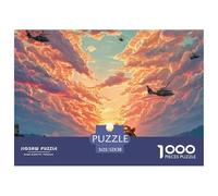 Motorcyclist on Fire Rides through The Desert 1000 Piece Eco-friendly Paper Jigsaw Puzzles Wolf And Sunset Unique Challenging Educational Toys Jigsaws As Home Decoration52x38cm/1000pcs