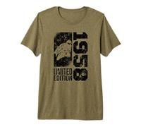 Motorcyclists Motorbiker Born 1958 Birthday Motorcycle Premium T-Shirt