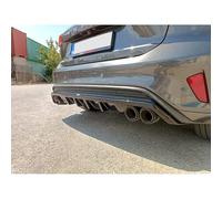 Motordrome Rear bumper skirt (Diffuser) compatible with Ford Focus IV ST-Line HB 2018-2022 (ABS Glossy Black)