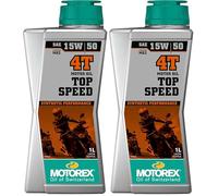 Motorex Top Speed 4T Synthetic High Performance JASO MA2 15W50-1 Liter (Pack of 2)