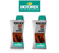Motorex Top Speed 4T Synthetic Oil 1 Litre Motorcycle Motorbike Motocross x2