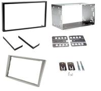 Motorguard Double 2 Din Cd Radio Stereo Facia Fascia Cage Kit In Silver for Vauxhall Corsa D Astra H Zafira B