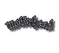 Motorhead 1 Patch Embroidered Iron on Applique, White/Black, Adult