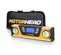 MOTORHEAD 10-Inch 0° - 180° Smart Digital Level, LCD Screen, Audible Alerts, Water, Dust & Shock Resistant, Magnetic Bottom, Includes Bag, High-Visibility, Solid-Milled Aluminum, USA-Based Support