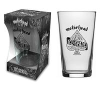Motorhead Beer Glass Ace of Spades Band Logo Official Boxed One Size