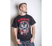 Motorhead Lightning Red Wreath T-Shirt in Black | Size: Medium Motorhead Black M