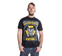 Motorhead Men Achtung! Short Sleeve T-Shirt, Black, Large
