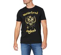 Motorhead Men's England Classic Gold T Shirt, Black, S UK