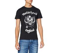 Motorhead Men's England Regular Fit Round Collar Short Sleeve T-Shirt, Black, Medium