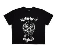 Motorhead Women's England Band Logo Crop Top in Black | Size: Medium Motorhead Black M