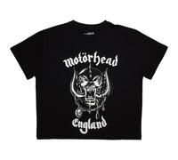 Motorhead Women's England Crop Top in Black | Size: Small Motorhead Black S