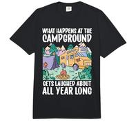 Motorhome Camping Retro Caravan Rv Trailer What Happens at Comfort Colors Adult Heavyweight T-Shirt