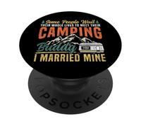 Motorhome Camping Retro Husband Wife Couple Some People Wait PopSockets Adhesive PopGrip