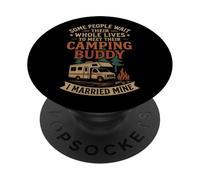 Motorhome Camping Retro Husband Wife Couple Some People Wait PopSockets Adhesive PopGrip