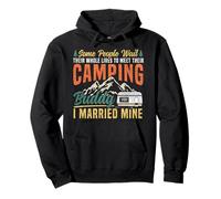Motorhome Camping Retro Husband Wife Couple Some People Wait Pullover Hoodie
