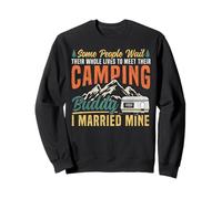 Motorhome Camping Retro Husband Wife Couple Some People Wait Sweatshirt