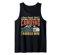Motorhome Camping Retro Husband Wife Couple Some People Wait Tank Top