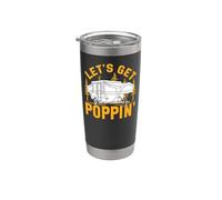Motorhome Camping Retro Pop Up Camper Let's Get Poppin' Stainless Steel Insulated Tumbler