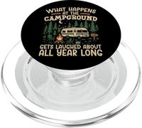 Motorhome Camping Retro What Happens At The Campground Gets PopSockets PopGrip for MagSafe