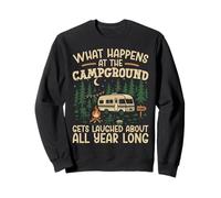 Motorhome Camping Retro What Happens At The Campground Gets Sweatshirt
