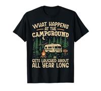 Motorhome Camping Retro What Happens at The Campground Gets T-Shirt