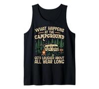 Motorhome Camping Retro What Happens at The Campground Gets Tank Top