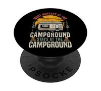 Motorhome Camping Retro What Happens At The Campground Stays PopSockets Adhesive PopGrip