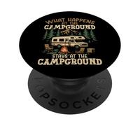 Motorhome Camping Retro What Happens At The Campground Stays PopSockets Adhesive PopGrip