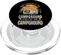 Motorhome Camping Retro What Happens At The Campground Stays PopSockets PopGrip for MagSafe