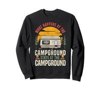 Motorhome Camping Retro What Happens At The Campground Stays Sweatshirt