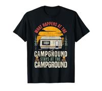 Motorhome Camping Retro What Happens at The Campground Stays T-Shirt