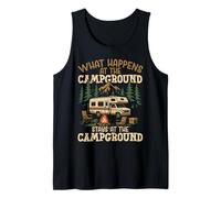 Motorhome Camping Retro What Happens at The Campground Stays Tank Top