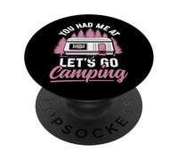 Motorhome Camping Retro You Had Me At Let's Go Camping PopSockets Adhesive PopGrip
