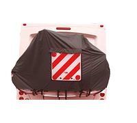 Motorhome/Caravan 2 Bike Cover STANDARD For Rear Vehicle Wall Mounted Style Bike Racks (Grey With Clear Pocket & Hazard Board)