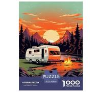 Motorhome Jigsaw Puzzles for Adults Gifts 1000 Pieces Challenging Games Home Decors Psychedelic Journey Jigsaw Puzzle for Adults And Kids 70x50cm/1000pcs