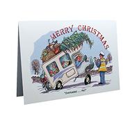 Motorhome Motor home Caravanning Merry Christmas Humour Cartoon A5 Funny Blank Greeting Card by Armand Foster