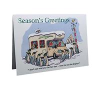 Motorhome Motor home Caravanning Merry Christmas Humour Cartoon A5 Funny Blank Greeting Card by Armand Foster