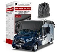 Motorhome Roof Cover - Top Protector with Straps & Storage Bag, Waterproof, UV Proof, Breathable - 150D Polyester PU Coated, Durable & Soft on Paintwork by UK Custom Covers (Size 6.5-7m, Dark Grey)