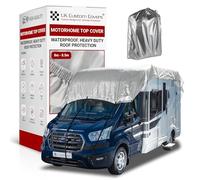 Motorhome Roof Cover - Top Protector with Straps & Storage Bag, Waterproof, UV Proof, Breathable - 150D Polyester PU Coated, Durable & Soft on Paintwork by UK Custom Covers (Size 8-8.5m, Silver)