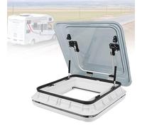 Motorhome Roof Hatch, Transparent RV Roof Window, Caravan Skylight, Double-layer Design, with Anti-Flying Insect Net and Sunshade, 600 × 581 × 188 Mm, for RV Travel Trailers Motorhomes (Graywhite)